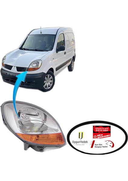 Renault Kangoo Sol Ön Far Sarı Sinyalli 2003--2008