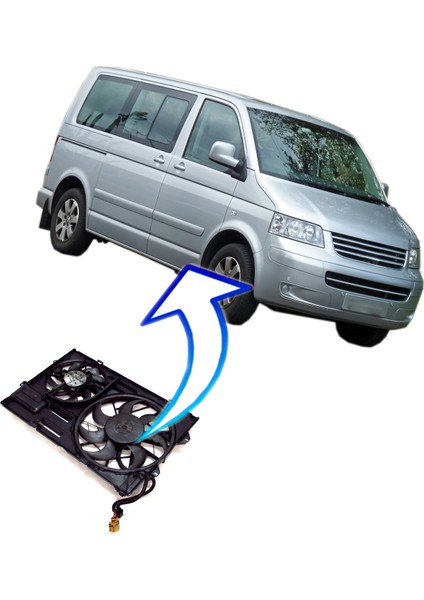 Volkswagen Transporter T5 Çiftli Davlumbazlı Fan Motoru 2003--200