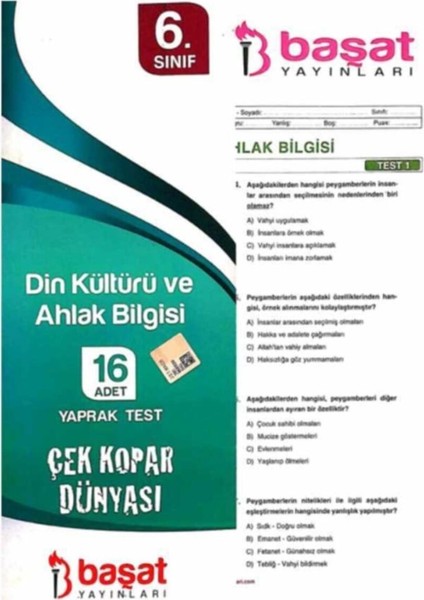 Başat 6. Sınıf Din Kültürü Yaprak Test