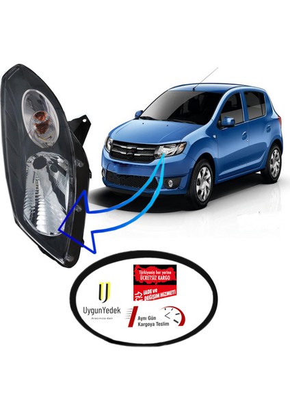 Dacia Sandero Sol Ön Far 2011--2013 fiyatları