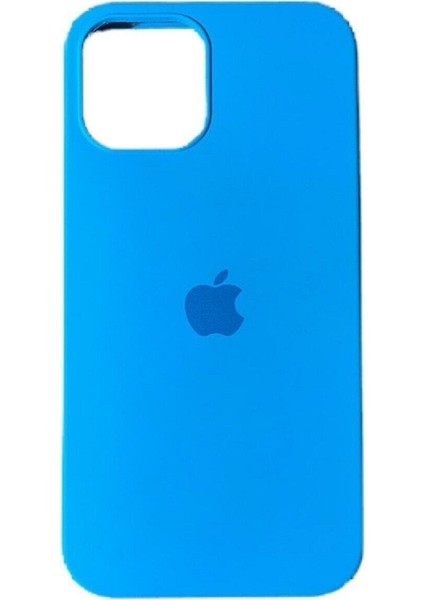 Apple iPhone 12 Pro Logolu Lansman Silikon Kılıf Mavi