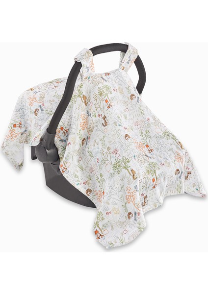 Tinylamb Garden Bambu - Pamuk Müslin Puset Örtüsü 75 x 100 - 0-6 Aylık