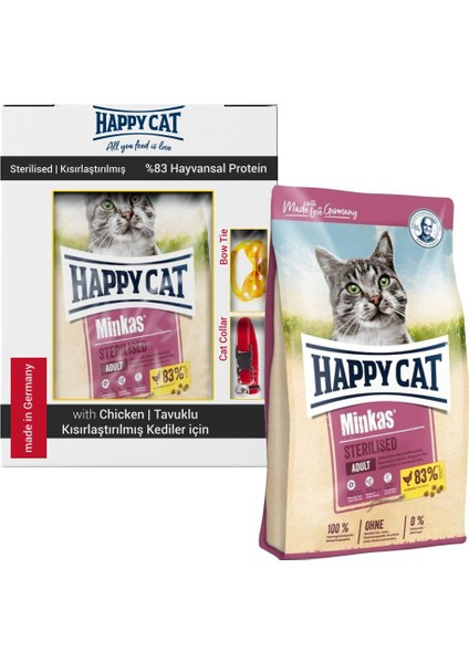 Happy Cat Happycat Minkas Sterilised Tavuklu Kısır Kedi Maması 10 kg