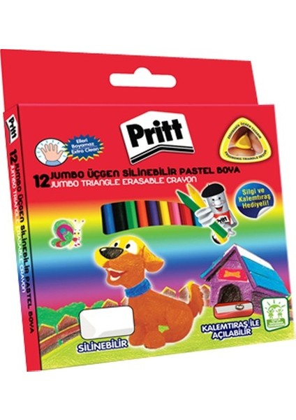 1655739 Pastel Boya Jumbo Silinebilir Üçgen 12'li
