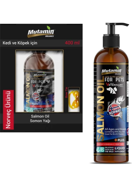 Mutamin Organics Mutamin Norveç Kedi ve Köpek Somon Yağı 400 ml