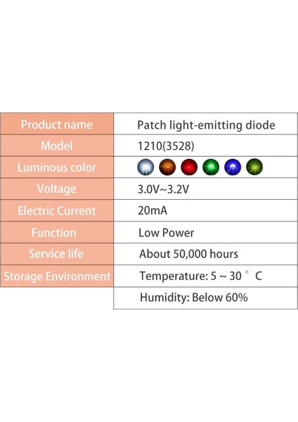 10 Adet - 3528 Smd Led, Elektronik Entegre ve Devreler Için