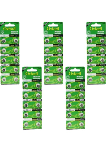 Oxford Tianqu Ag3 LR41 384 L736 1.5V Alkaline Düğme Pil 50'li