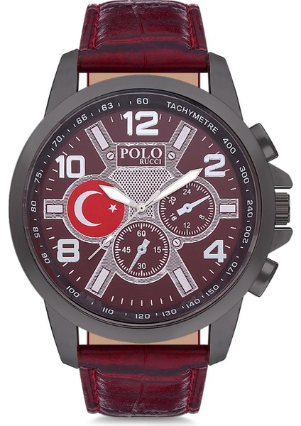 2180 Bayrak Desenli Kayışlı Erkek Kol Saati
