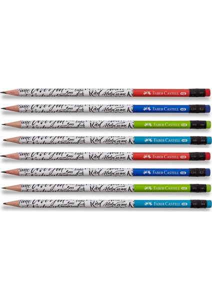 Kurşun Kalem - Silgili - Caligraphy - 8'li Set