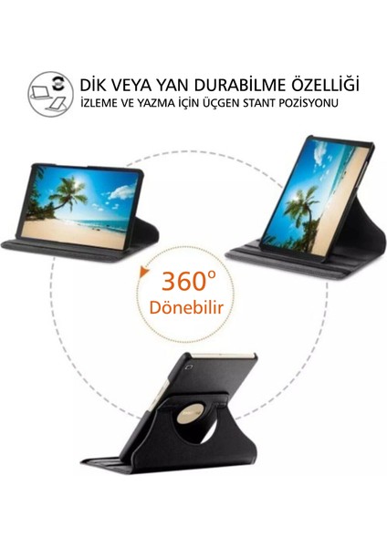 Samsung Galaxy Tab S2 T715 Dönebilen Stantlı Tablet Kılıfı - Pembe