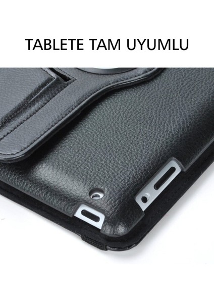 Samsung Galaxy Tab S2 T715 Dönebilen Stantlı Tablet Kılıfı - Pembe