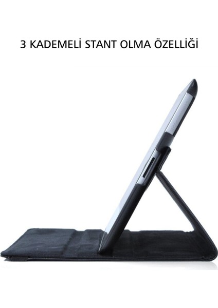 Samsung Galaxy Tab S2 T715 Dönebilen Stantlı Tablet Kılıfı - Pembe