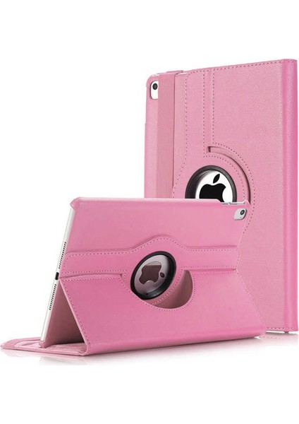 Apple iPad 9.7 2017 Dönebilen Stantlı Tablet Kılıfı - Açık Pembe