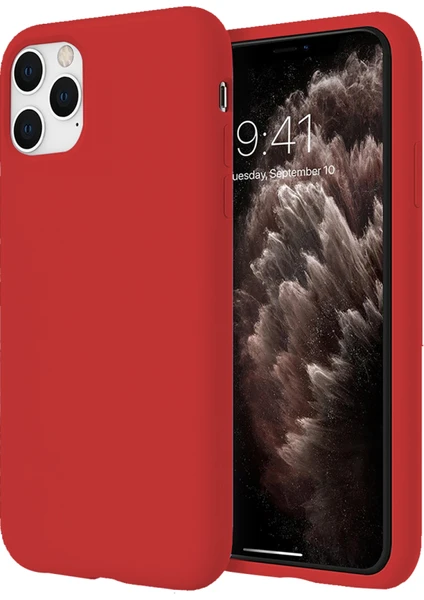 Piyasa Sepeti Apple iPhone 11 Pro Max Ince Mat Silikon Kılıf Kırmızı