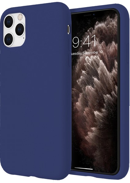 Apple iPhone 11 Pro Max Ince Mat Silikon Kılıf Lacivert