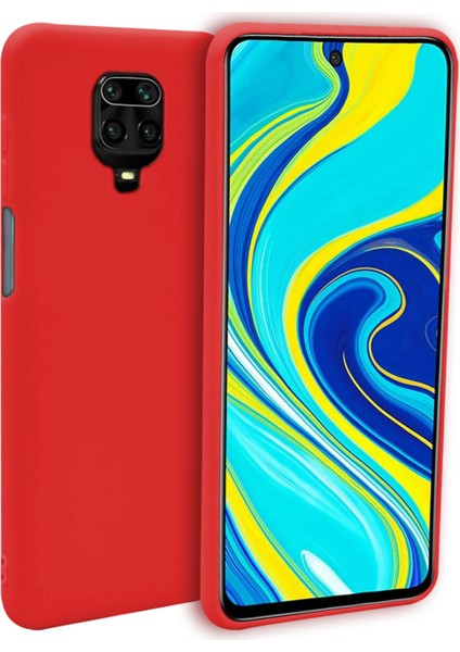 Xiaomi Redmi Note 9 Pro Max Ince Mat Silikon Kılıf Kırmızı