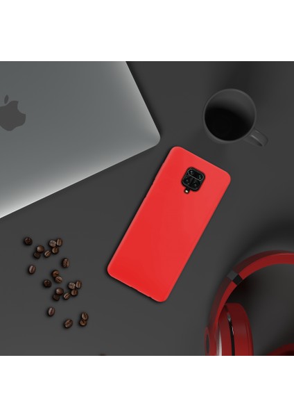 Xiaomi Redmi Note 9 Pro Ince Mat Silikon Kılıf Kırmızı modelleri