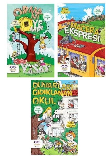 Yeşil Kafalar Serisi 3 Kitap Set Tuğba Coşkuner / Macera Ekspresi - Ormanı Yemek Yasak - Duvarları Gıdıklanan Okul