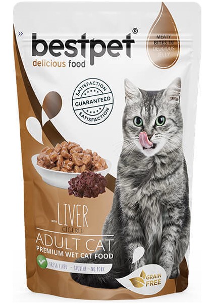 Adult Jelly Pouch Ciğerli Kedi Maması 85 gr