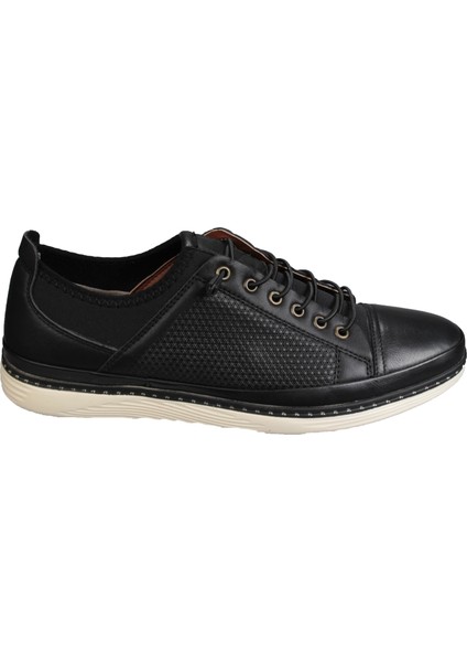 Yazkış Erkek Siyah Beyaz Taban Bağcıksız Jel Taban Hakiki Deri Spor Ayakkabı fiyatları