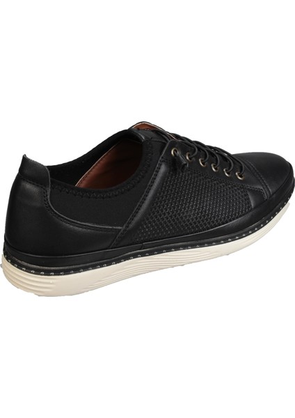 Yazkış Erkek Siyah Beyaz Taban Bağcıksız Jel Taban Hakiki Deri Spor Ayakkabı indirimleri