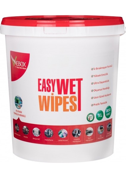 Easy Wet Wipes Hijyenik Islak Kova Mendil 300'LÜ