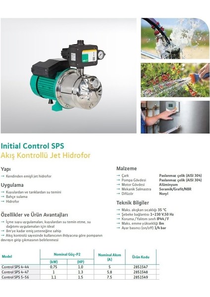 Wılo Control Sps 4-47 Fluid Kont. Hidrofor 5 Kat-5 Daire