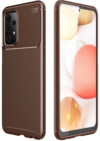 Samsung Galaxy A72 Kılıf Karbon Desenli Lux Negro Silikon + Nano Ekran Koruyucu