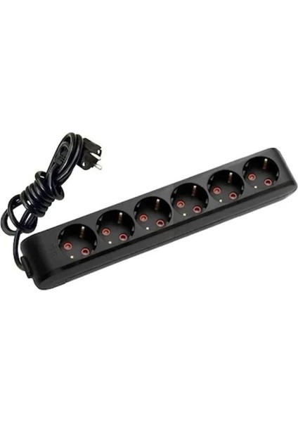Multi-Let Siyah 6'lı Topraklı Çocuk Korumalı Grup Priz-3 Metre