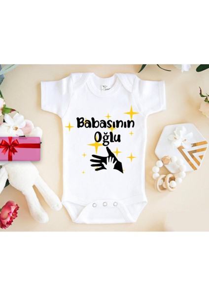 Babasının Oğlu Baskılı Bebek Body Zıbın