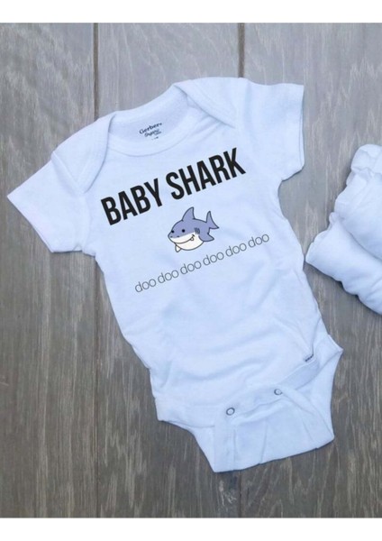 Baby Shark Baskılı Bebek Zıbını
