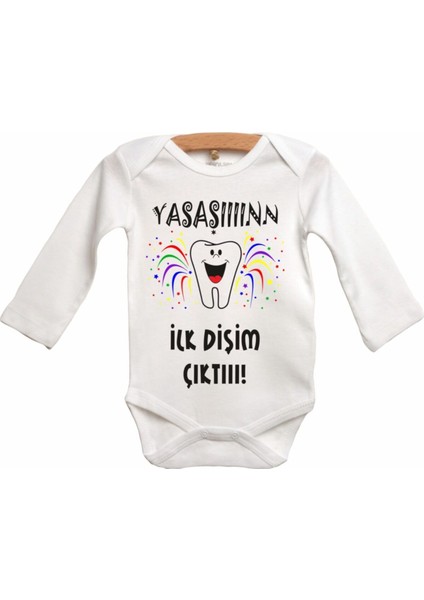 Yaşasın Ilk Dişim Çıktı Baskılı Bebek Zıbın Body