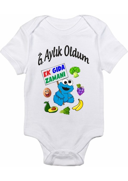 Ek Gıda Zamanı Baskılı Bebek Body Zıbın