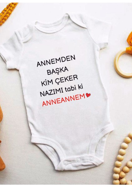 Anneanneye Özel Baskılı Bebek Body Zıbın