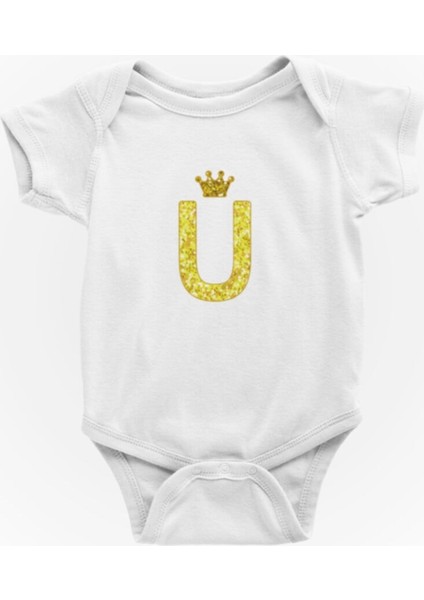 Unisex Bebek U Harfi Baskılı Zıbın