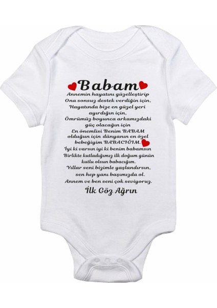 Babaya Doğum Günün Hediyesi Sade Tasarım Bebek Zıbın Body