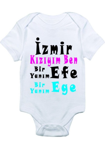 Bebek Izmir Kızıyım Ben Baskılı Zıbın Body