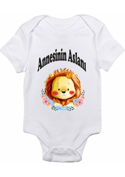 Annesinin Aslanı Baskılı Bebek Body Zıbın