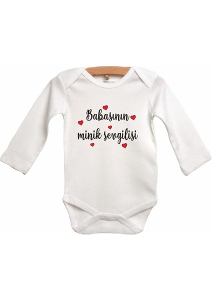 Babasının Minik Sevgilisi Sevgililer Günü Baskılı Bebek Body Zıbın