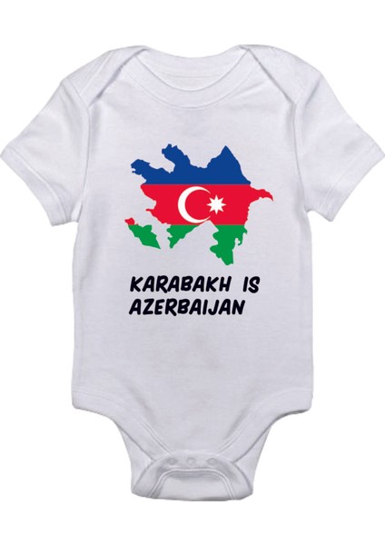 Karabakh Is Azerbaıjan Baskılı Bebek Zıbın Body