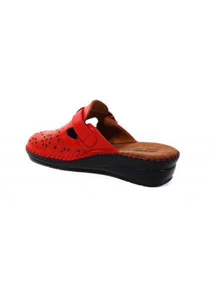 80625 Kadın Kırmızı Deri Terlik modelleri