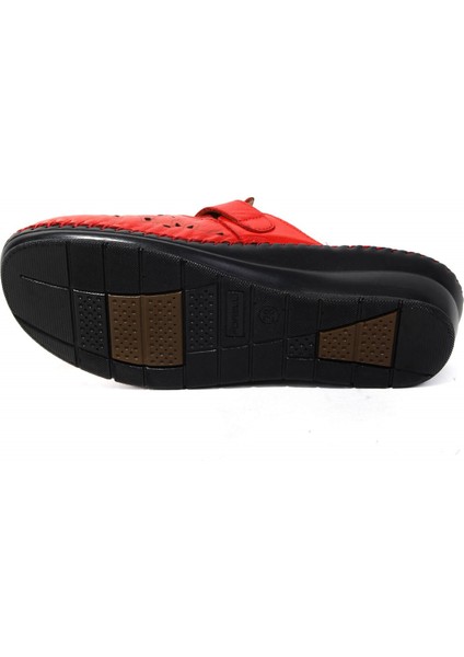 80625 Kadın Kırmızı Deri Terlik fırsatları