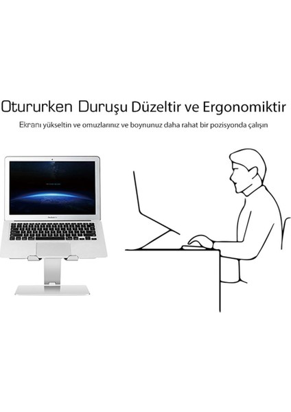 Npo STD6081SAÇI Ayarlı Ergonomik 11"-17" Masaüstü Notebook Stand