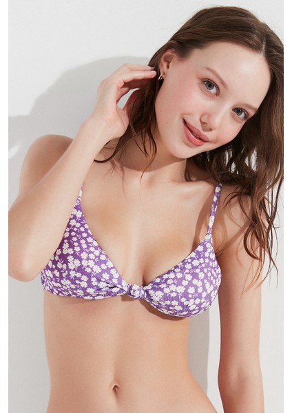 Çok Renkli Daisy Üçgen Knot Bikini Üstü fiyatları