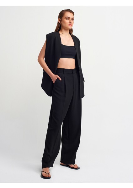 7954 Yüksek Bel Pantolon-Siyah