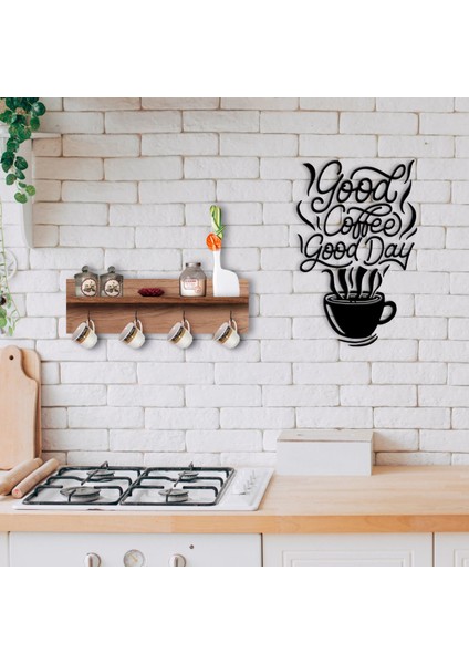 Gift Doğal Ahşap Raflı Dekoratif Fincan Askılığı ve Duvar Süsü-18