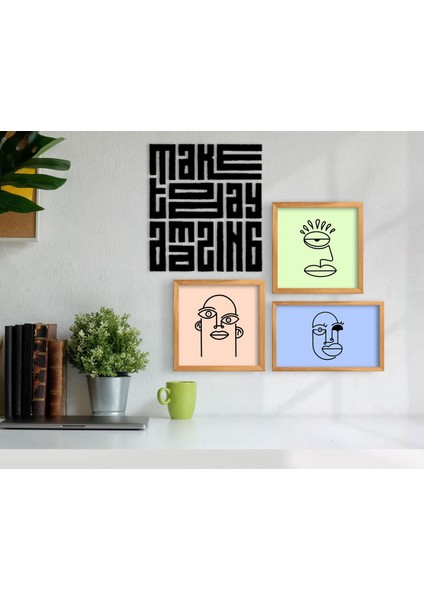 Gift Dekoratif 3’lü Retro Ahşap Tablo ve Konsept Duvar Dekoru-8