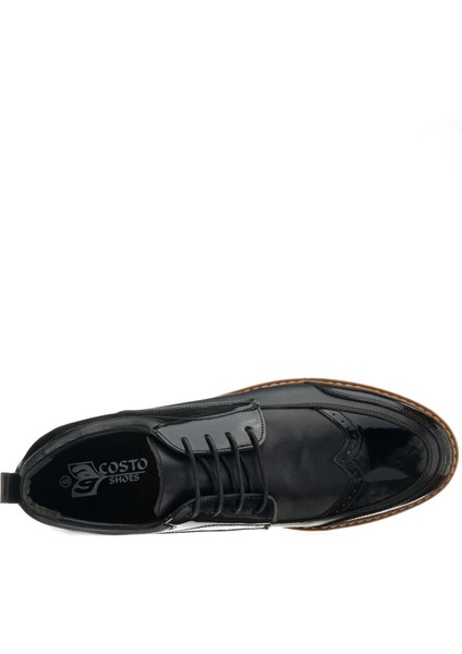 45 - 46 - 47 - 48 - 49 - 50 AB1386 Siyah Rugan Çift Katlı Termo Taban Büyük Numara Dana Derisi Rahat Geniş Kalıp Üst Kalite Erkek Spor Ayakkabı indirimleri