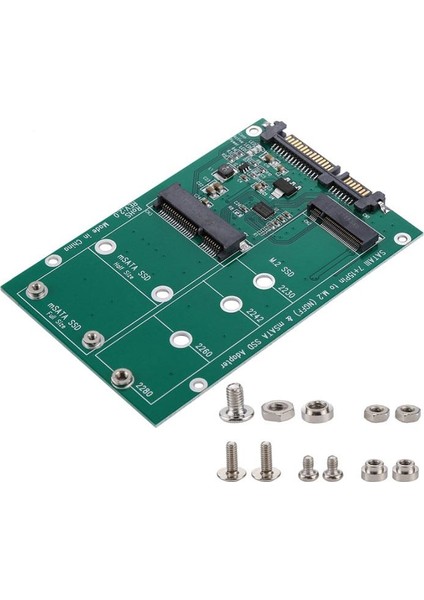 Sata Iıı 7+15 Pin To M.2 Ngff Msata Ssd Çevirici Adapter