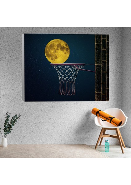 Dolunay Basketbol Temalı Dekoratif Kanvas Tablo fiyatları